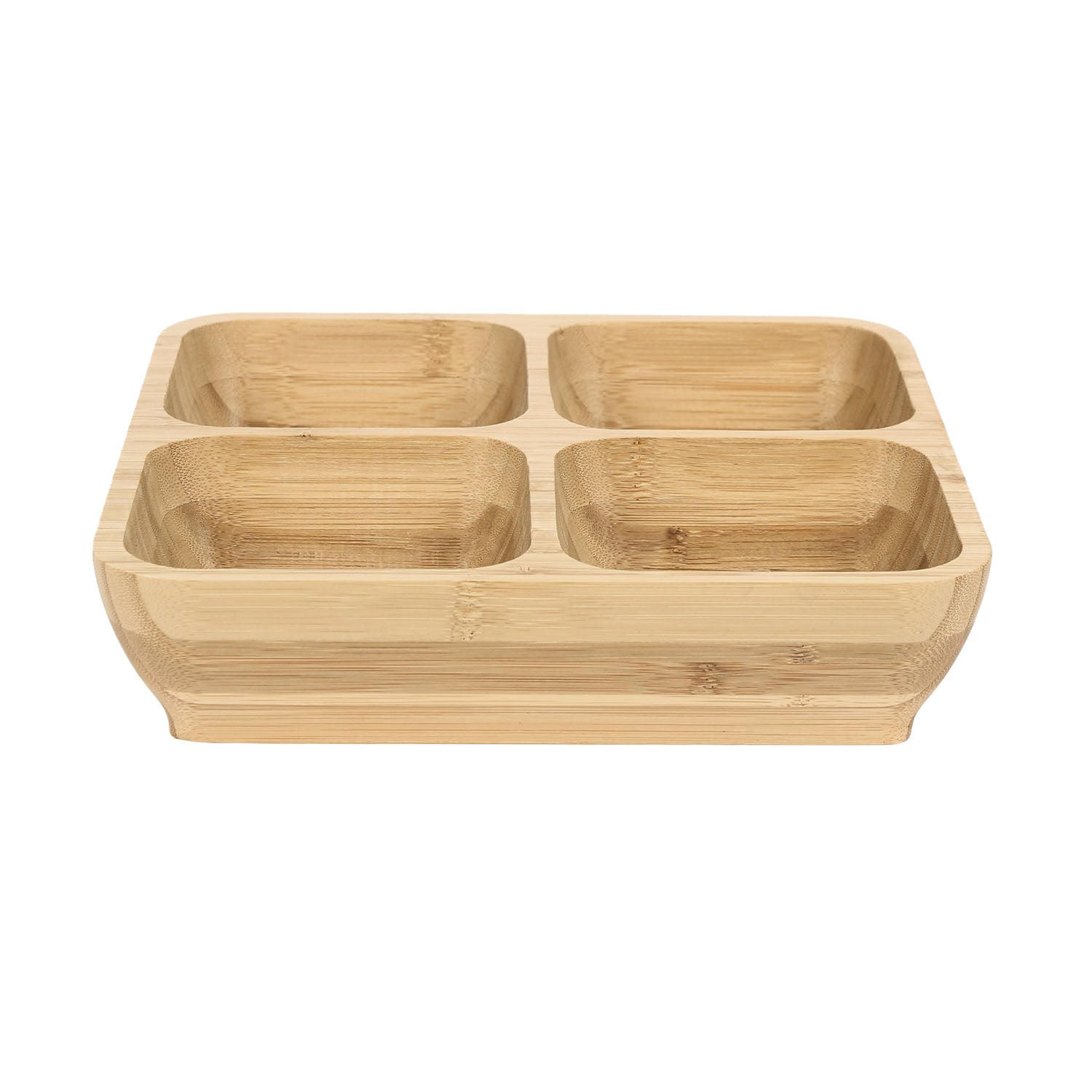 Four Sectional Bamboo Platter (Light Brown)