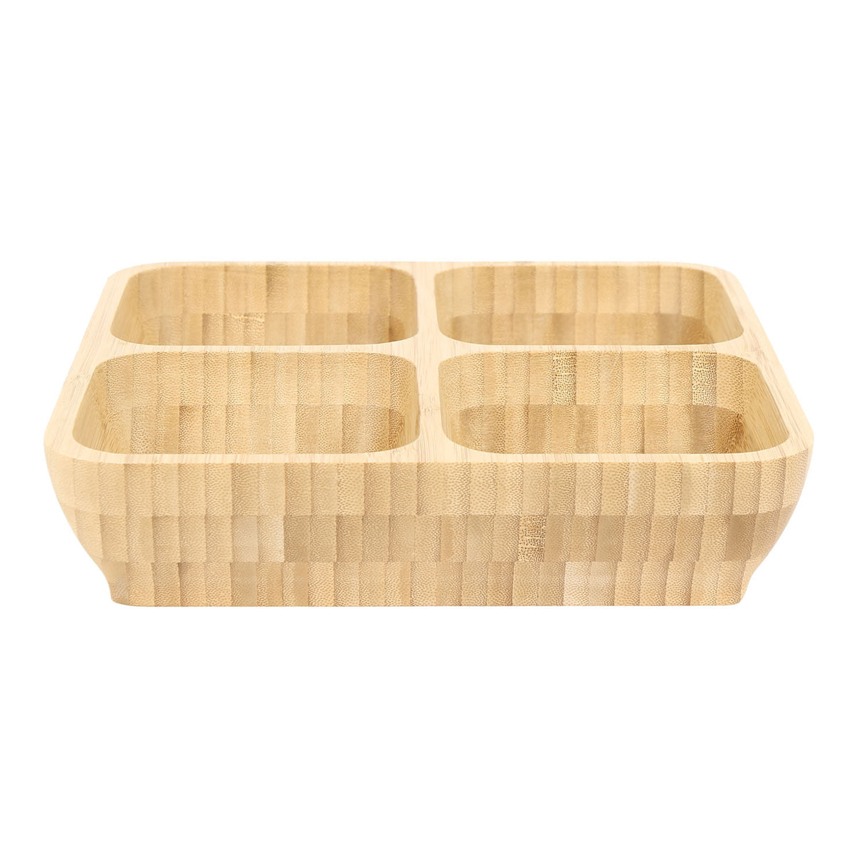 Four Sectional Bamboo Platter (Light Brown)