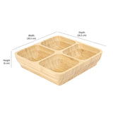 Four Sectional Bamboo Platter (Light Brown)