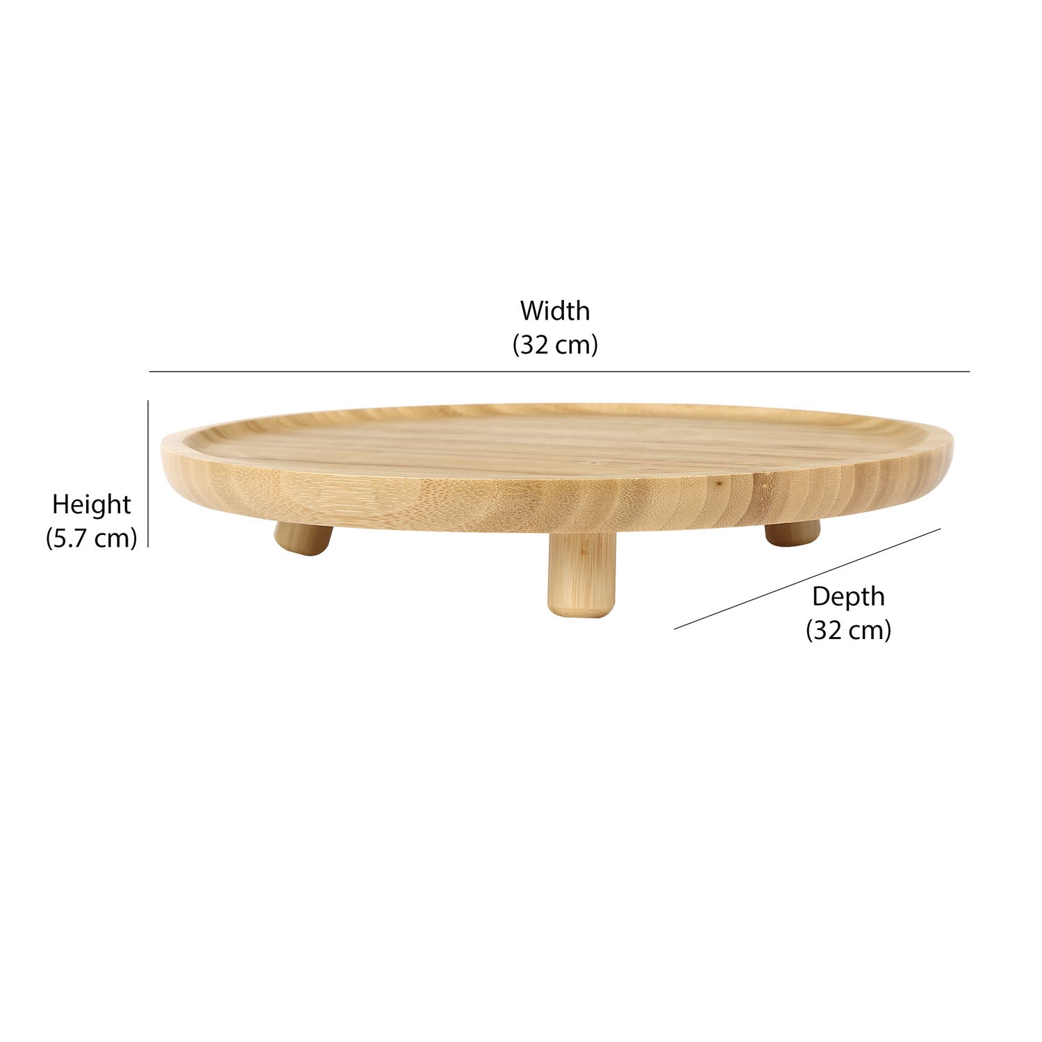 Round Bamboo Platter (Light Brown)