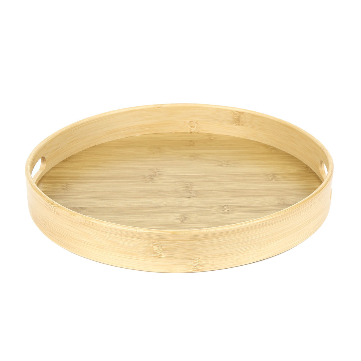 Round Bamboo Tray (35 x 5 cm, Light Brown)