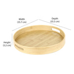 Round Bamboo Tray (35 x 5 cm, Light Brown)