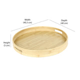 Round Bamboo Tray (40 x 5 cm, Light Brown)