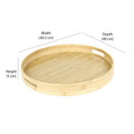 Round Bamboo Tray (40 x 5 cm, Light Brown)