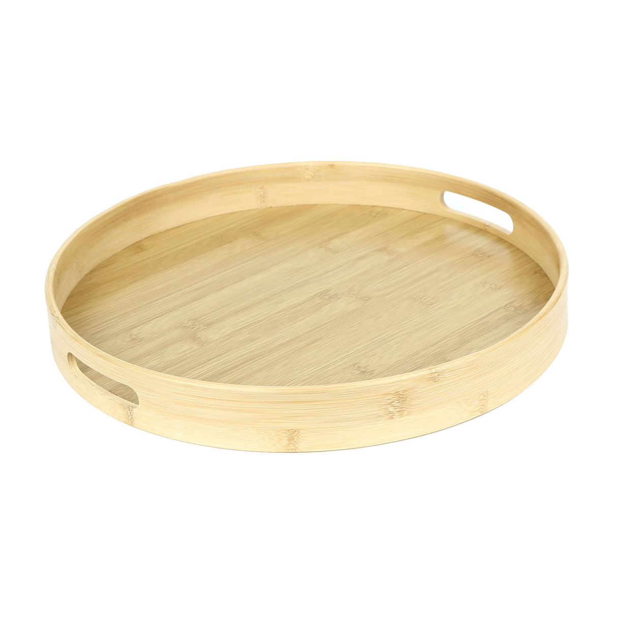 Round Bamboo Tray (40 x 5 cm, Light Brown)