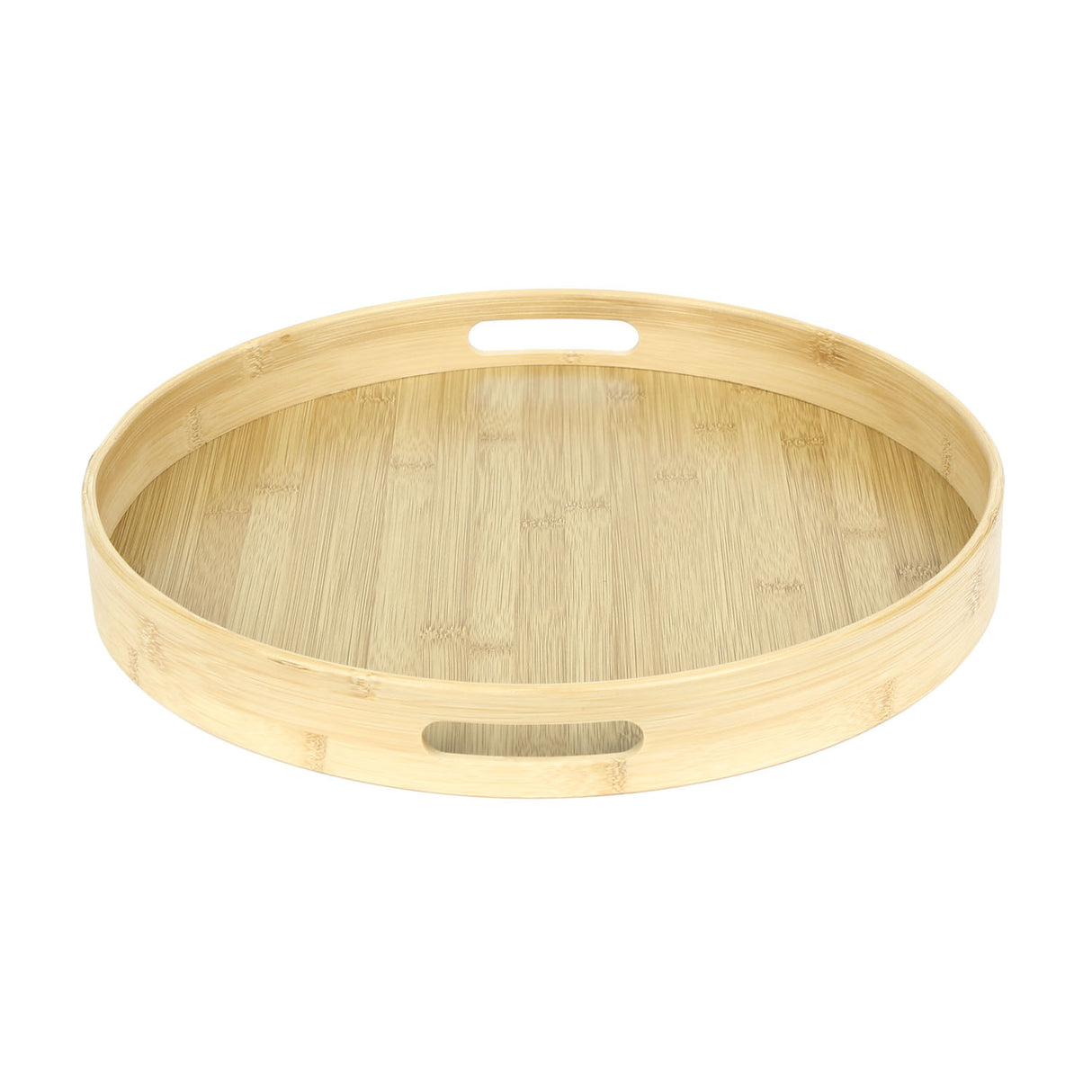 Round Bamboo Tray (40 x 5 cm, Light Brown)