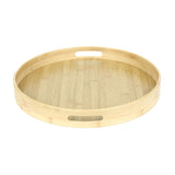 Round Bamboo Tray (40 x 5 cm, Light Brown)