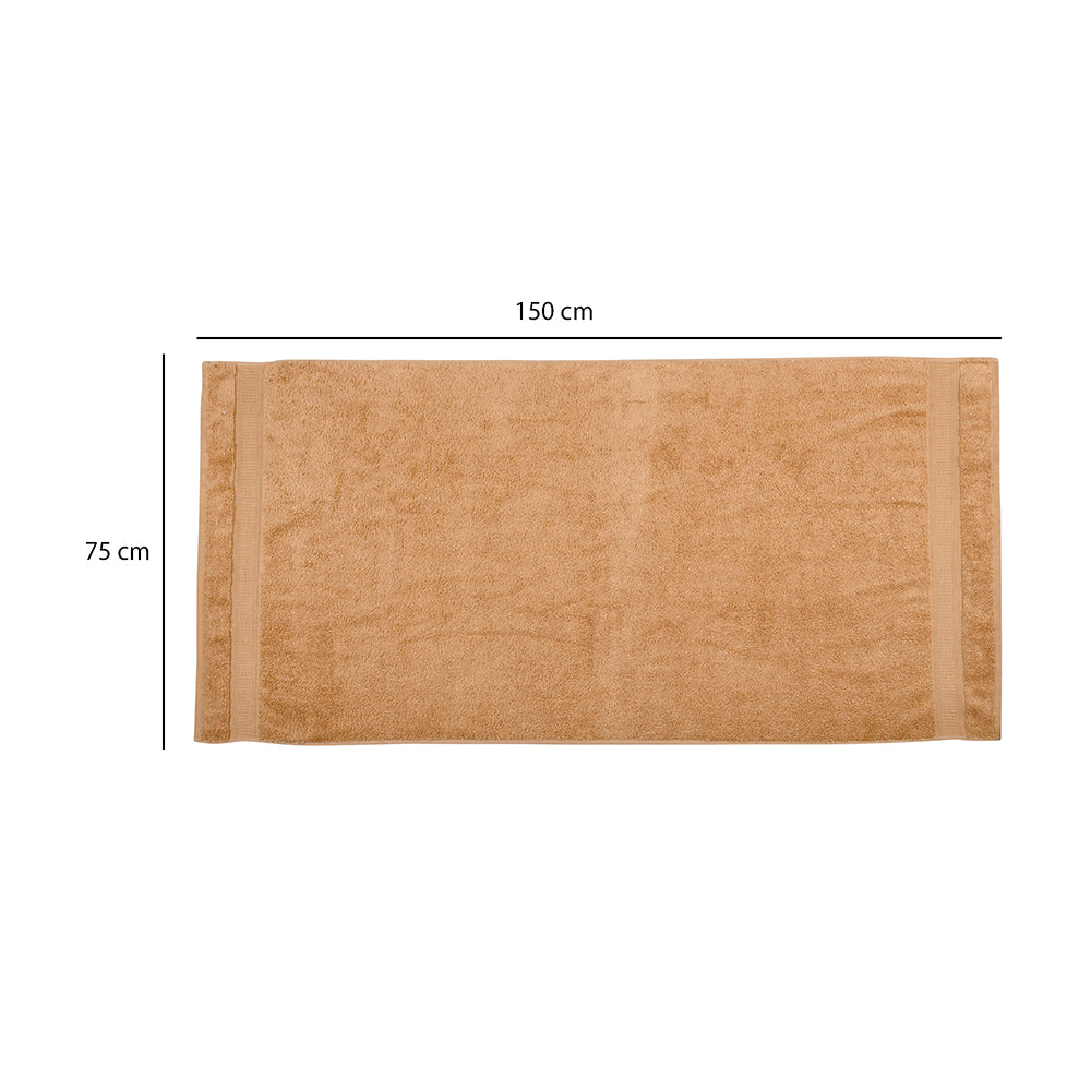 Solid 480 GSM Cotton Bath Towel (75 x 150 cm, Beige)