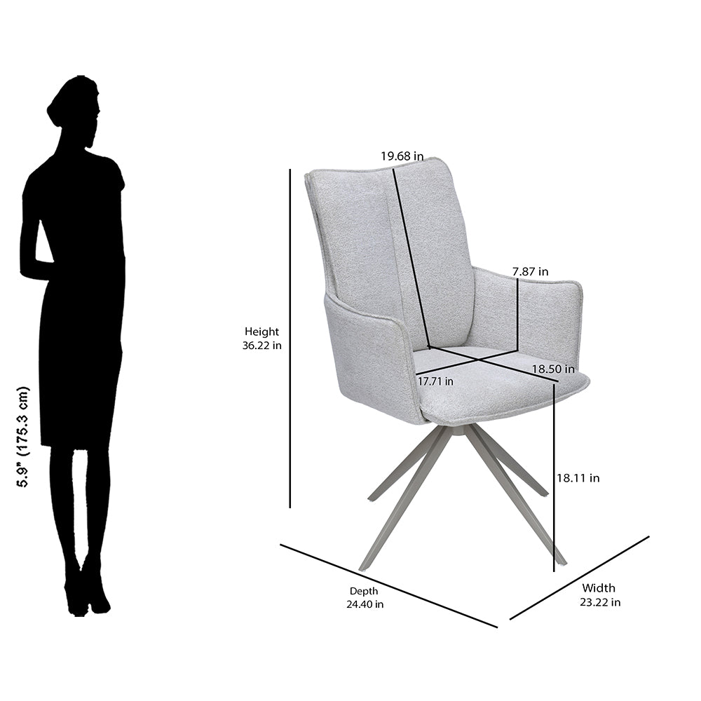 Titania Auto-Return Swivel Dining Chair (Ivory)