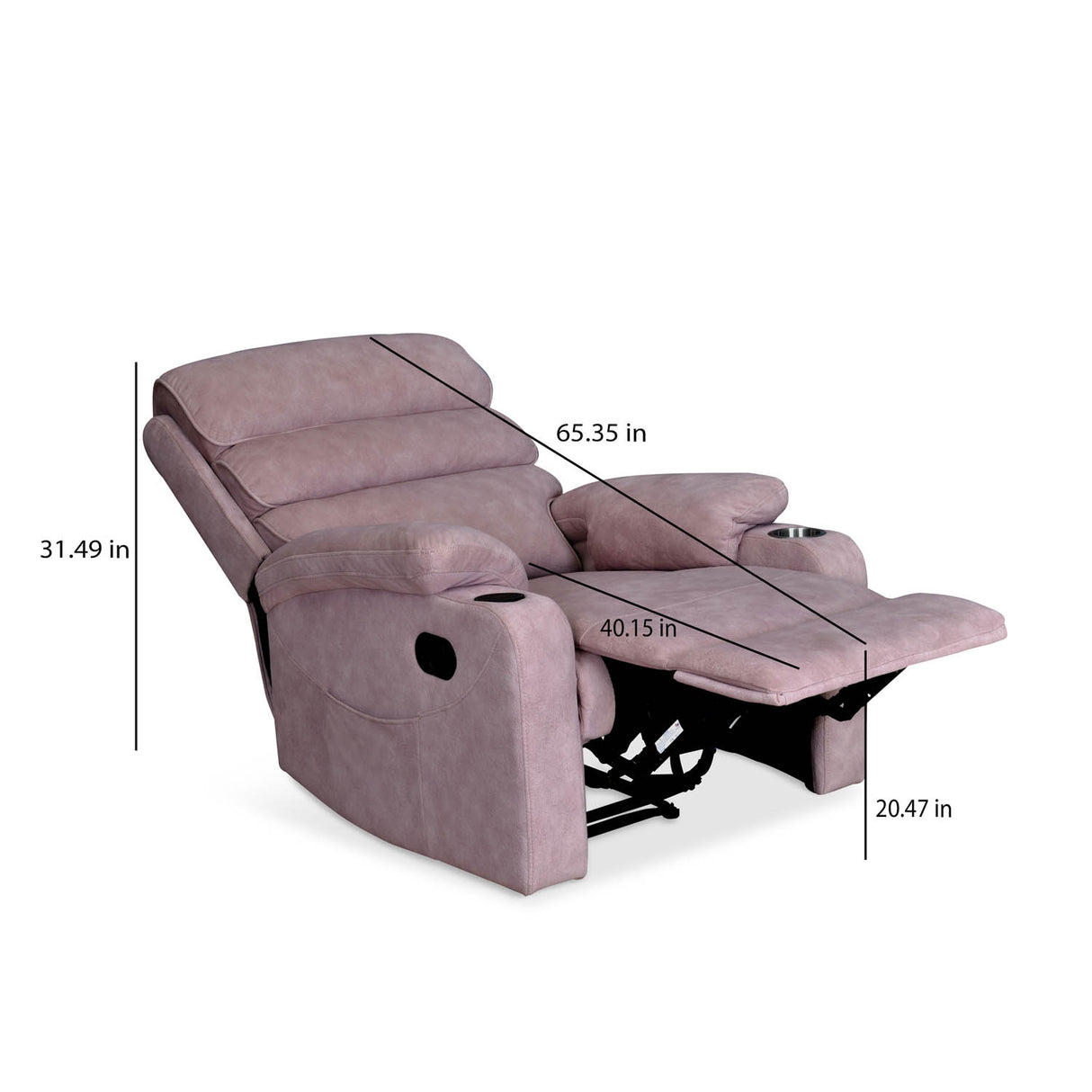 Ease Massage Chair with Manual Recliner (Mauve)