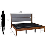 Emica King Bed Without Storage (Antique Cherry & Grey)