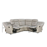 Braxton Corner Manual Recliner Sofa with Console (Beige)