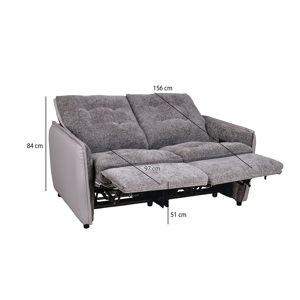 Tyler 2 Seater Electric Recliner (Grey)