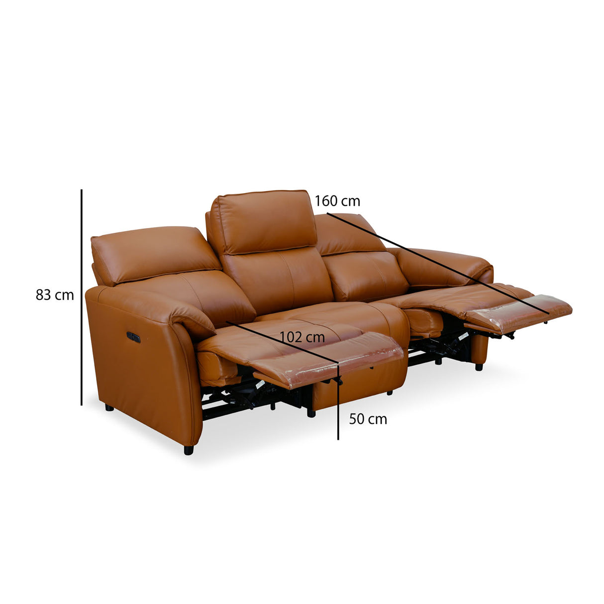 Wingston 3 Seater Electric Recliner (Tan)