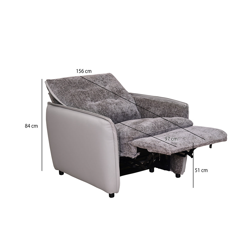 Tyler 1 Seater Electric Recliner (Grey)