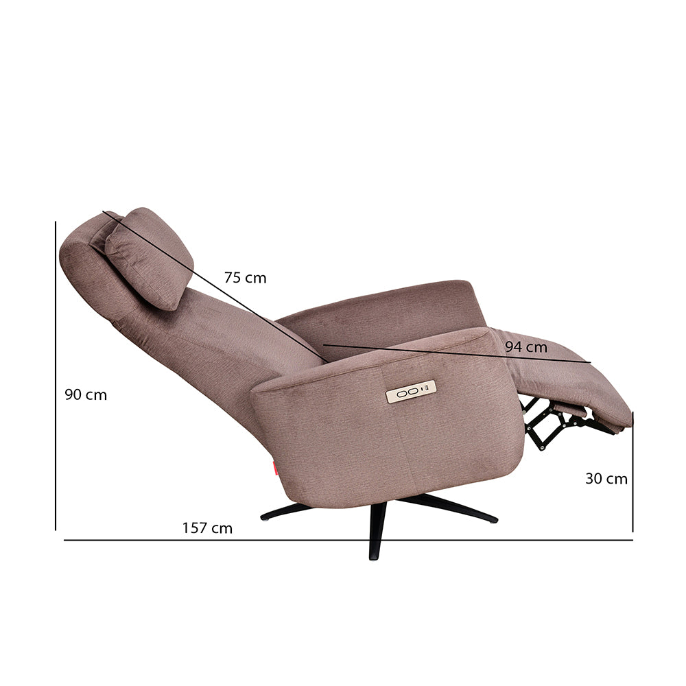 Archie 1 Seater Electric Recliner (Stone)