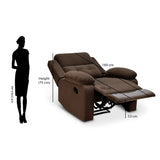 Derik 1 Seater Manual Recliner (Brown)