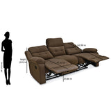 Derik 3 Seater Manual Recliner (Brown)