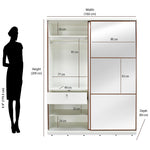 Agnes 2 Door Sliding Wardrobe with Mirror (White)