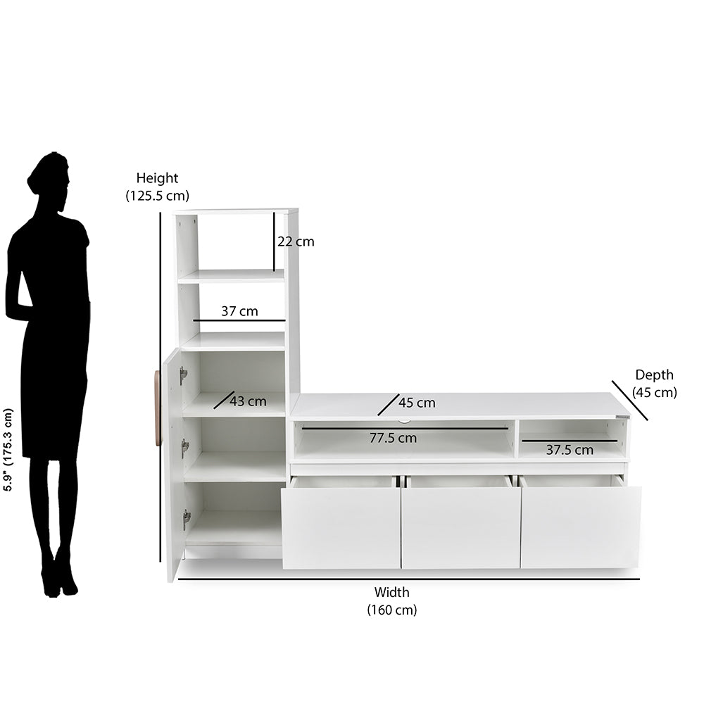 Agnes Engineered Wood TV Unit (White)