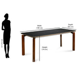 Trinity 6 Seater Dining Table (Black and Walnut)