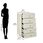 Phoenix Chest of 5 Drawers (Beige)