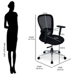 Alba Mid Back Mesh Office Chair With Chrome Star Base (Black)