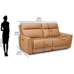 Venosa 3 Seater Electric Recliner Sofa (Tan)