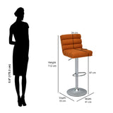 Jill Adjustable Height Swivel Bar Stool (Rust)