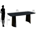 Kelby 6 Seater Sintered Stone Top Dining Table (Black)