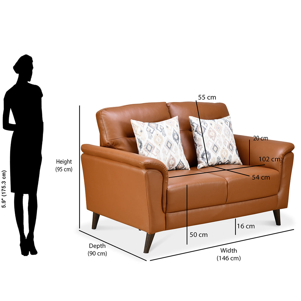 Aiden 2 Seater Sofa (Tan)