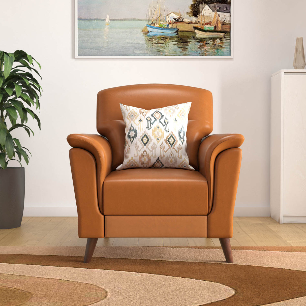 Aiden 1 Seater Sofa (Tan)