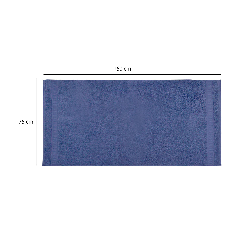 Solid 480 GSM Cotton Bath Towel (75 x 150 cm, Blue)