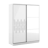 Agnes 2 Door Sliding Wardrobe with Mirror (White)