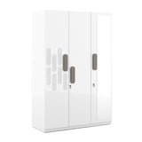 Agnes 3 Door Sliding Wardrobe with Mirror (White)