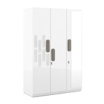 Agnes 3 Door Sliding Wardrobe with Mirror (White)