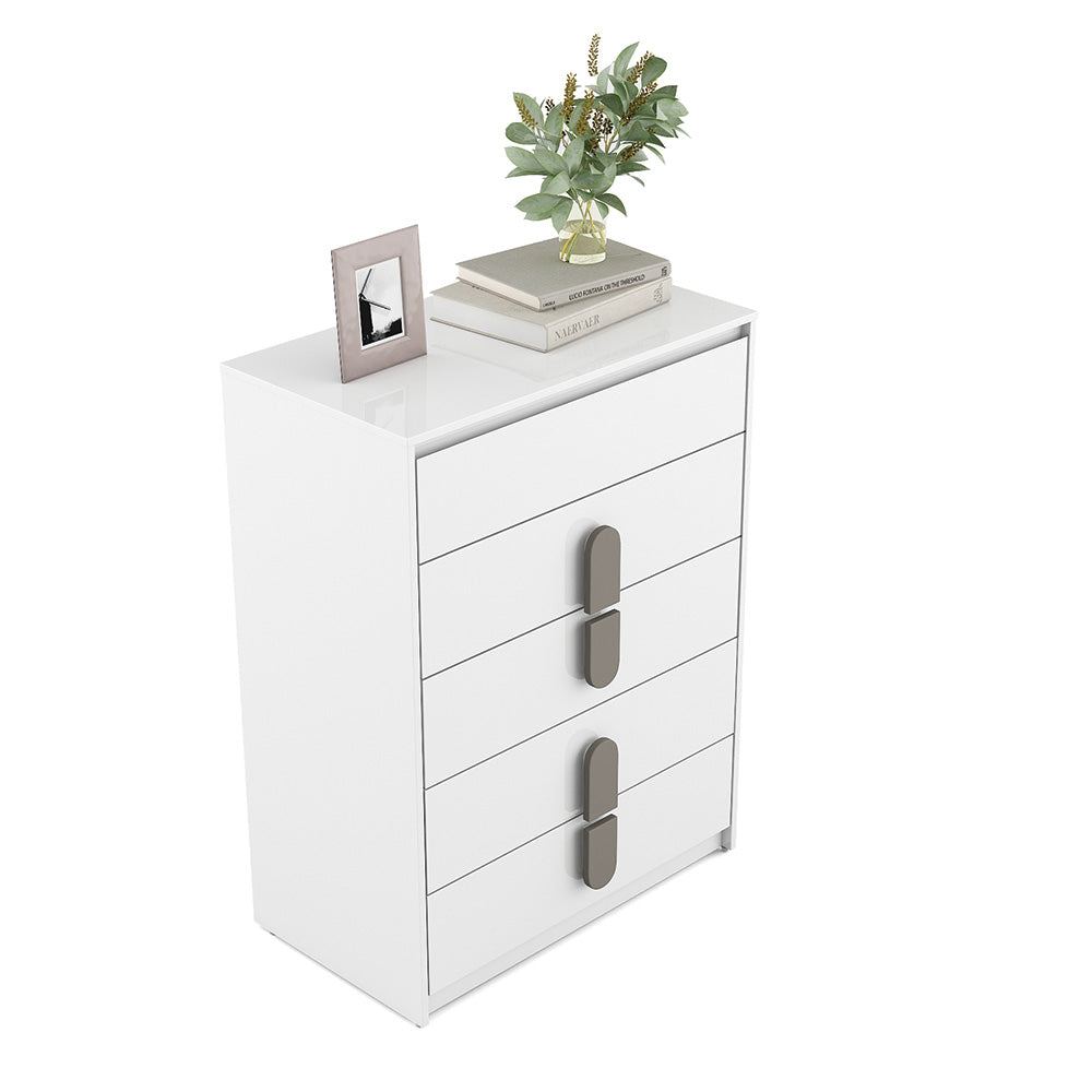 Agnes Chest Of 5 Drawers (White)