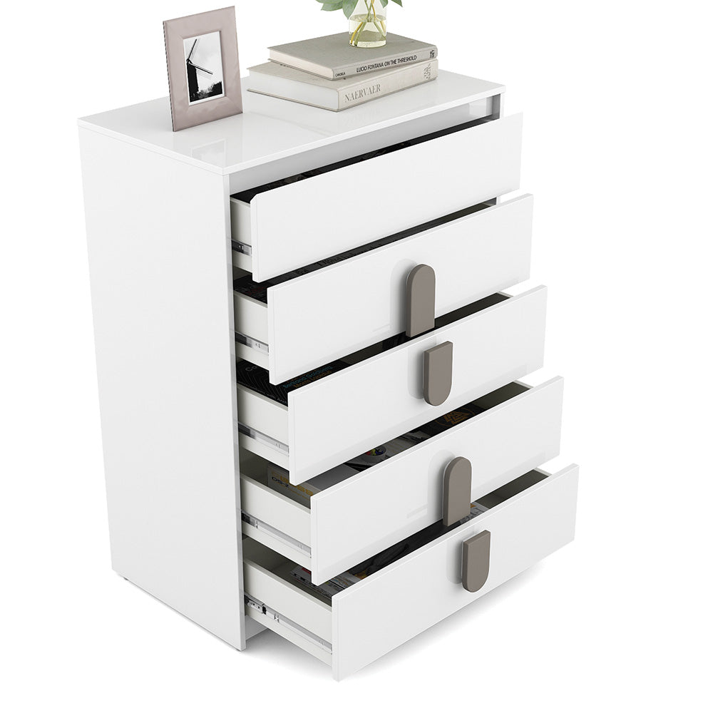 Agnes Chest Of 5 Drawers (White)