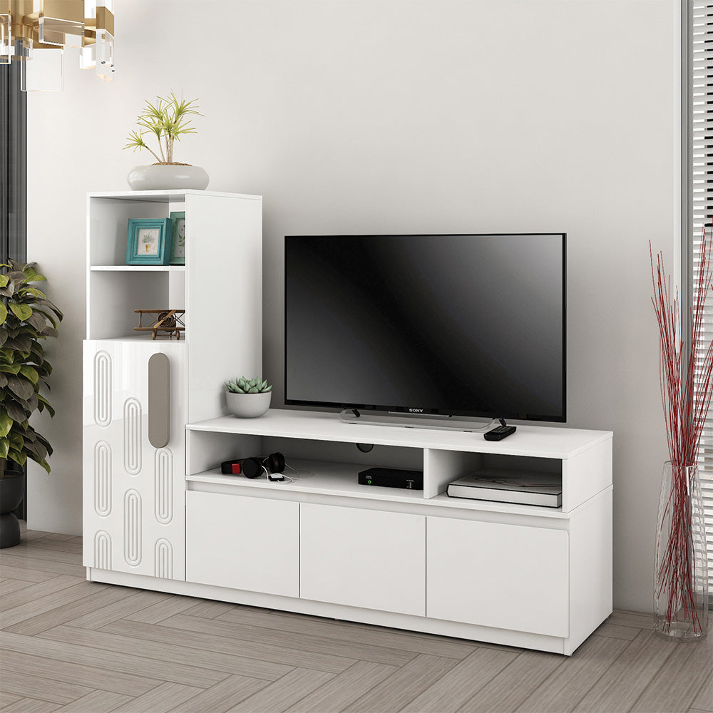 Agnes Engineered Wood TV Unit (White)