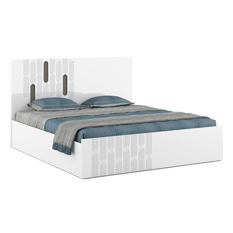 Agnes King Bed with Hydraulic Storage (White)