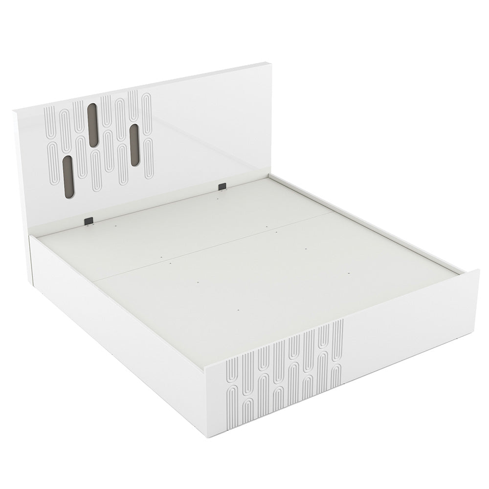 Agnes King Bed with Hydraulic Storage (White)