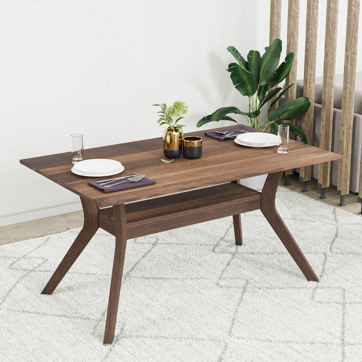 Blaine 6 Seater Dining Table (Walnut)