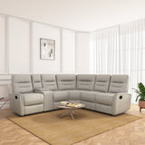 Braxton Corner Manual Recliner Sofa with Console (Beige)