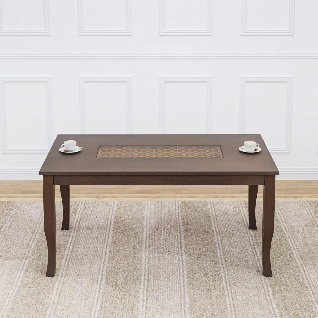 Camilla 6 Seater Dining Table (Dark Walnut)