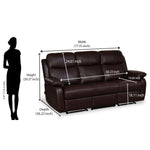 Carolina 3 Seater Sofa with 2 Recliners (Brown)