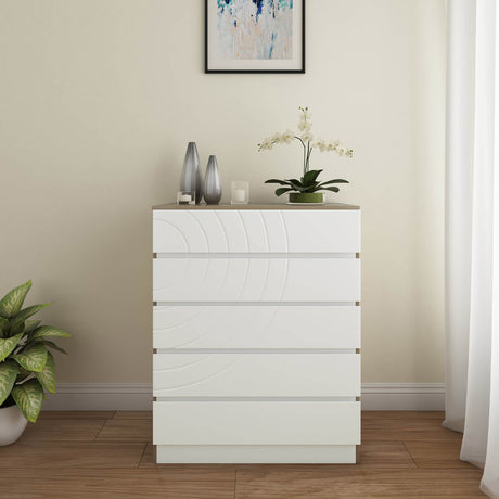 Cassini Chest Of 5 Drawers (White)