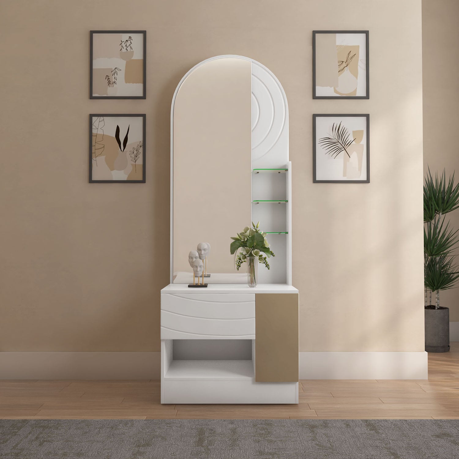 Cassini Dresser with Mirror (White)