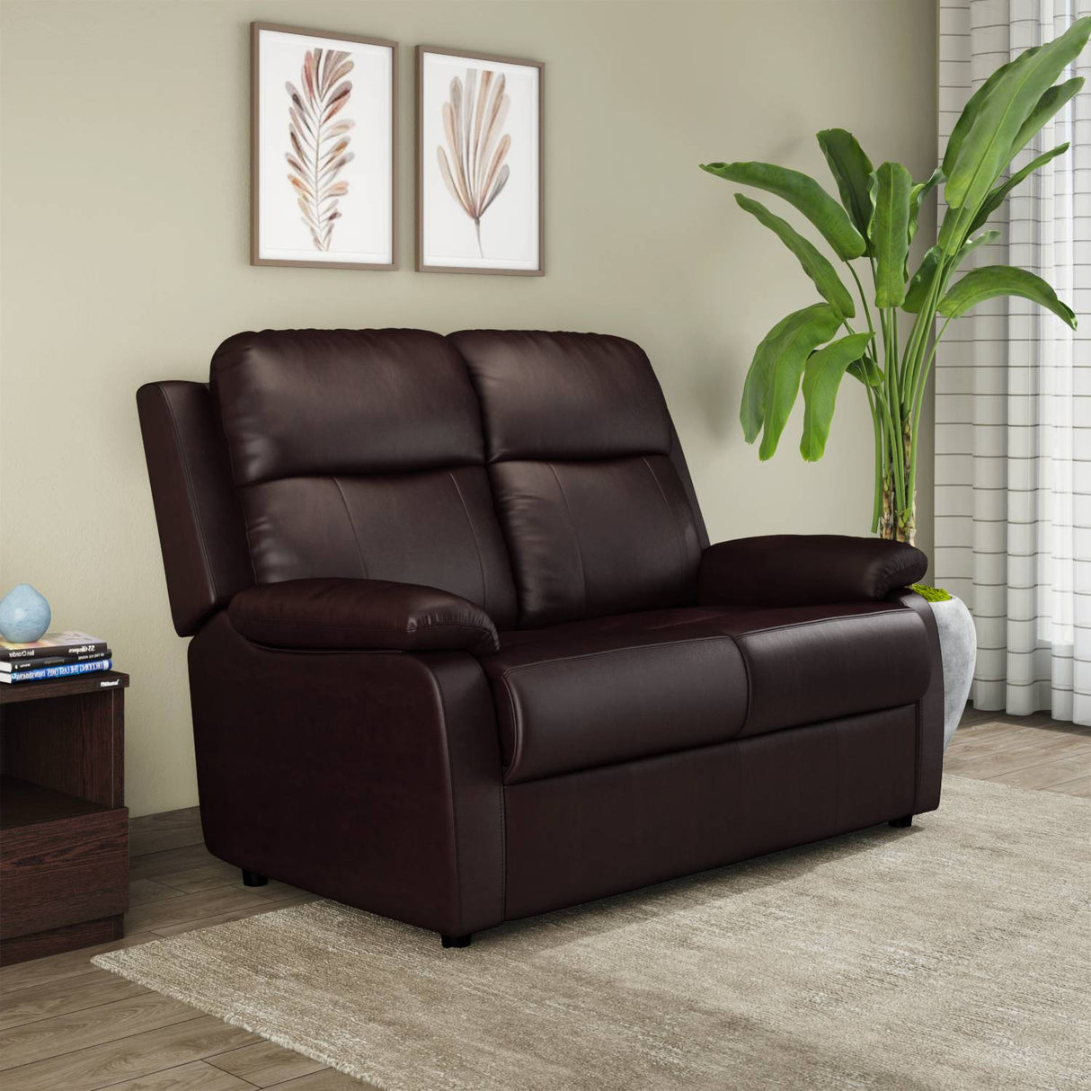 Nilkamal Carolina 2 Seater Sofa (Brown)