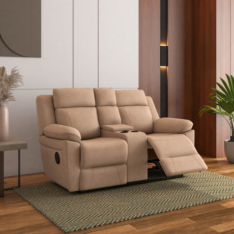 Clapton 2 Seater Double Motor Electric Recliner With Smart Center Console (Beige)