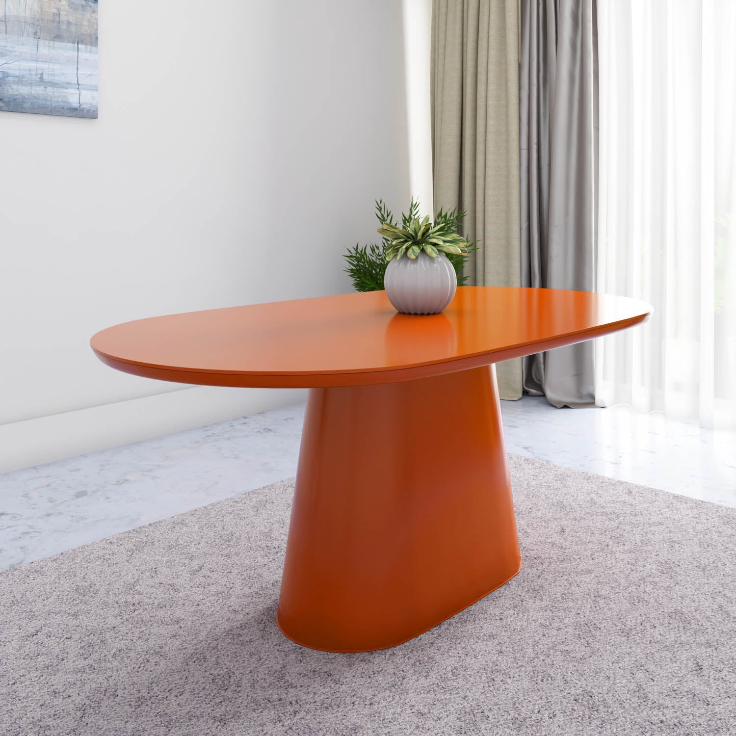 Clarice 6 Seater Dining Table (Rust)